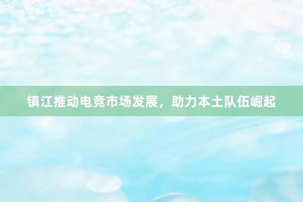 镇江推动电竞市场发展，助力本土队伍崛起